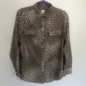 CHICO’S Women’s Animal Print Long Sleeve Casual Shirt Size 2